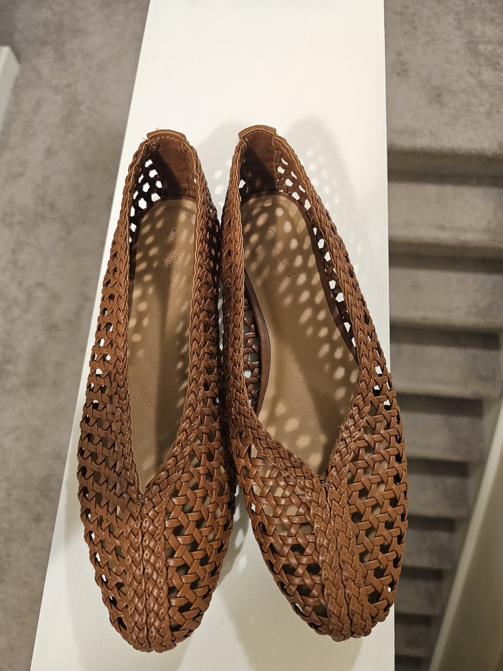 Woven Brown Women's Slip-On Flats
